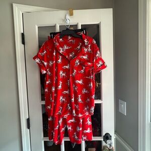 NWT Kate Spade Red Pajama Set with Poodle Print Extra Large